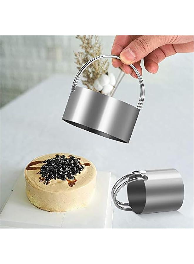 5 Pieces Cookie Cutters Round Cutters Stainless Steel Biscuit Cutter with Handle in Graduated Sizes Round Shape Molds - Image 5